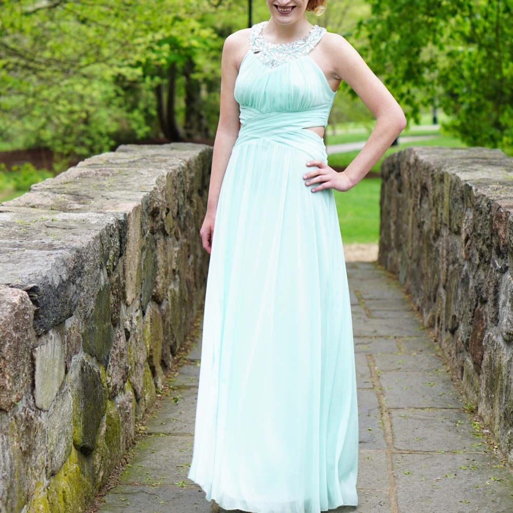 Mint green prom dress